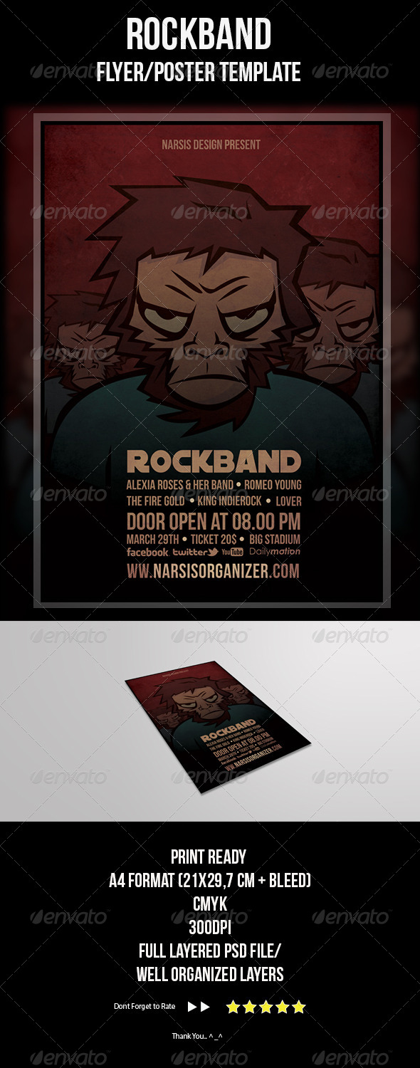 Rock Band Flyer Template - Concerts Events