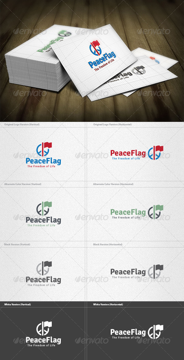 Peace Flag Logo - Objects Logo Templates