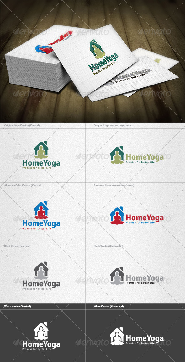 Home Yoga Logo - Vector Abstract