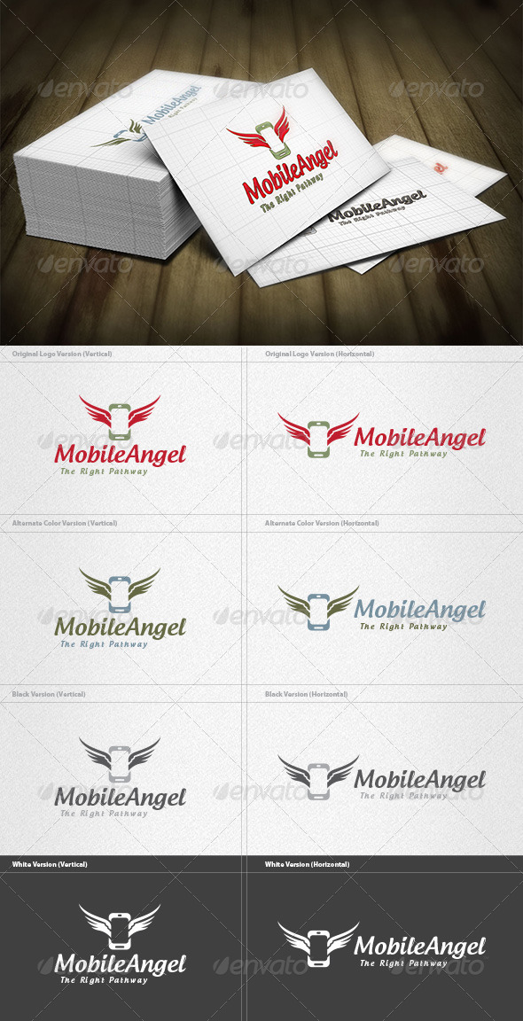 Mobile Angel Logo - Objects Logo Templates