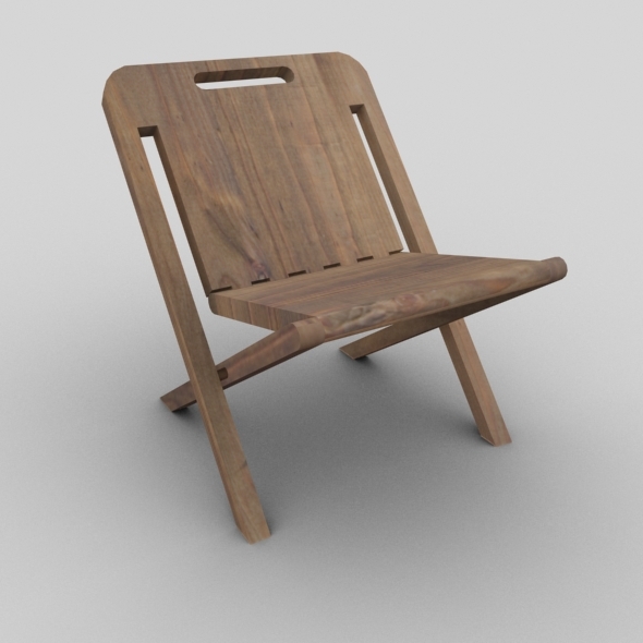 Wooden Folding Chair - 3Docean 4422187