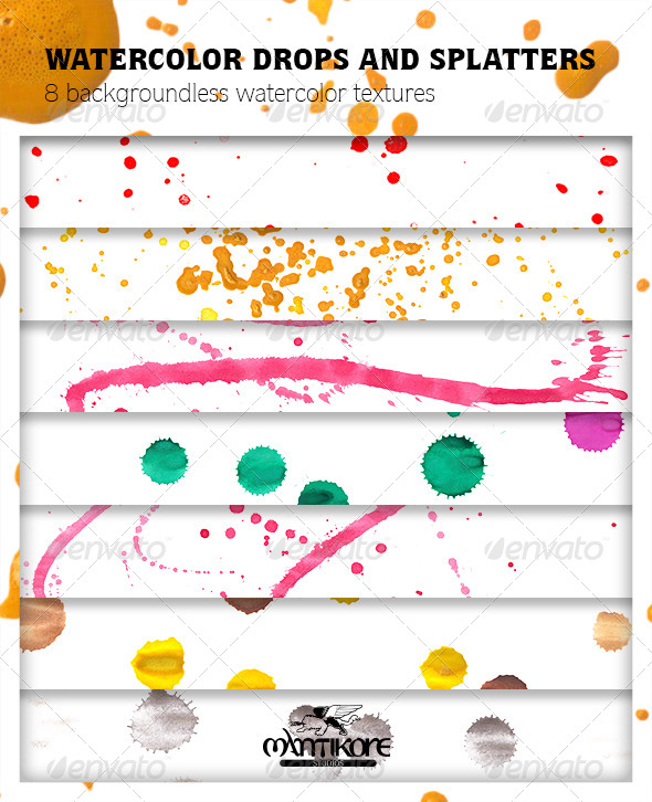 Watercolor Drops And Splatters - Abstract Textures