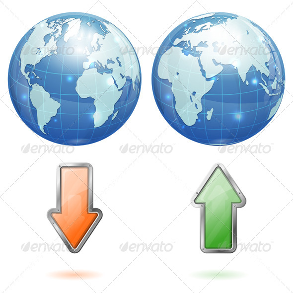 Global Upload and Download Concept - Communications Technology