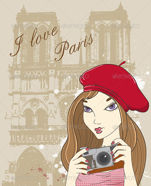 Girl with Camera in Paris - People Characters