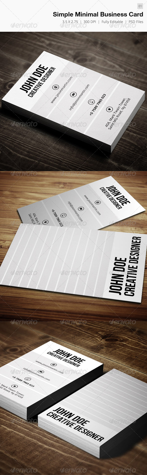 Simple Minimal Business Card - 01 - Creative Business Cards