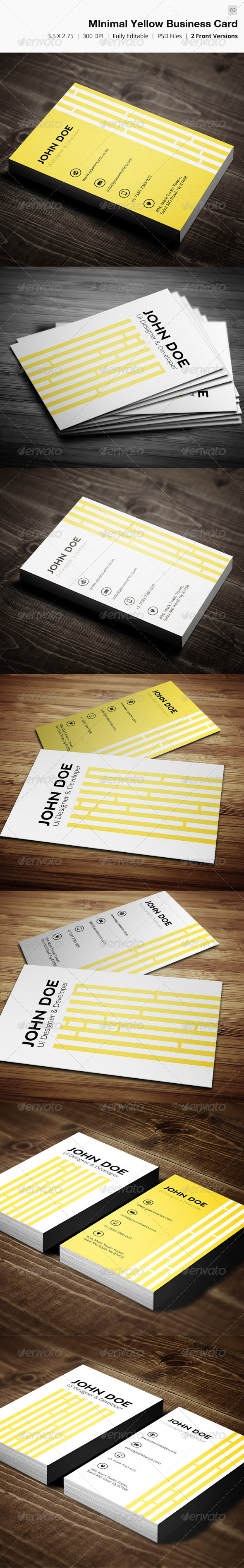 Minimal Yellow Business Card - 02 - Creative Business Cards