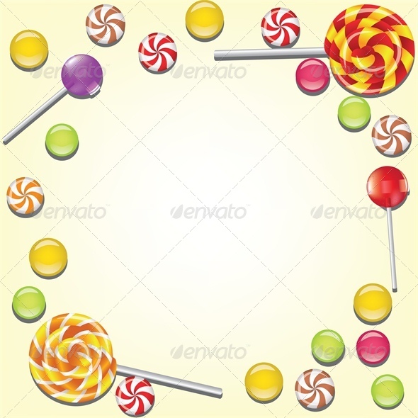 Background with Candies Frame - Food Objects