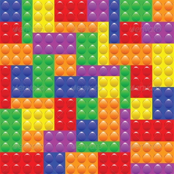 Seamless Background with Lego Block Construction - Backgrounds Decorative