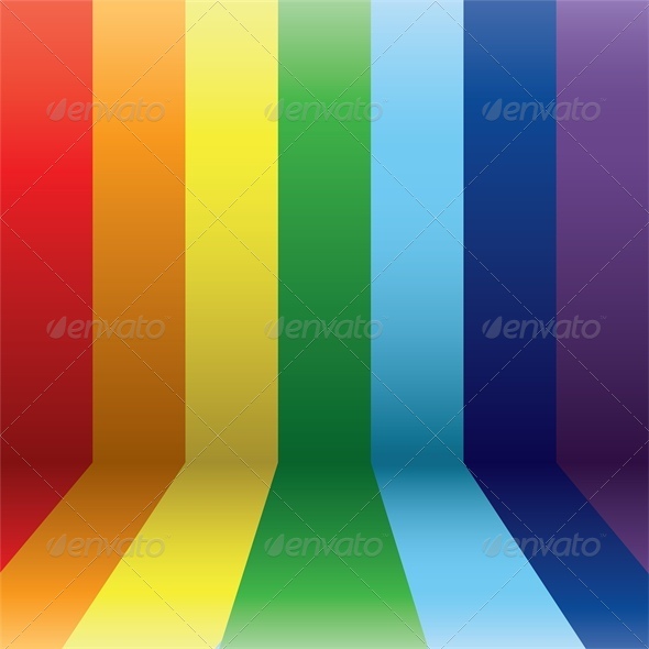 Vertical Rainbow Lines in Perspective - Backgrounds Decorative