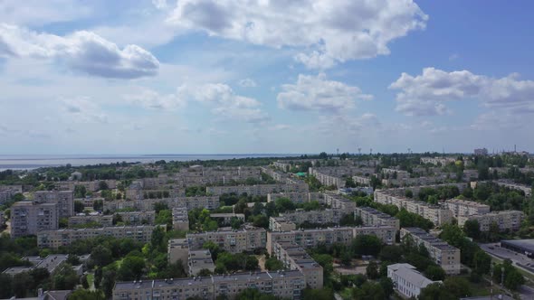 Aerial View Of The City Nikopol, Ukraine alt