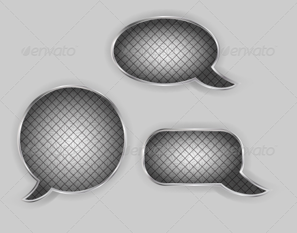 Metal Speech Bubbles Vector Illustration - Web Technology