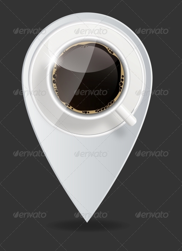 Coffee Map Pointer Vector Illustration - Miscellaneous Vectors