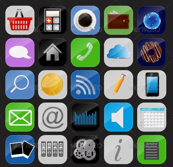 Apps Icon Set Vector Illustration - Miscellaneous Conceptual