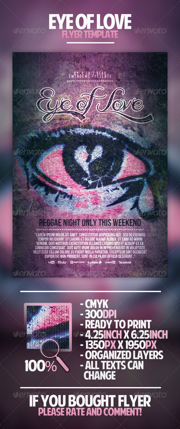 Eye Of Love Flyer Template - Events Flyers