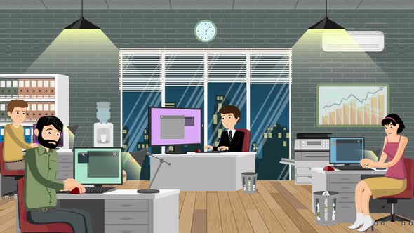 Office Workers Cartoon by madi7779 | VideoHive
