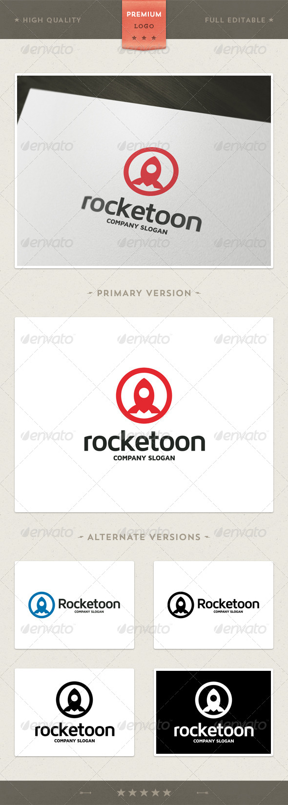 Rocketoon - Rocket Symbol Logo Template - Objects Logo Templates