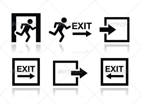 Emergency Exit Icons Vector Set - Miscellaneous Vectors