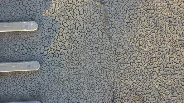 Ascend Reveal Drought Dry Lakebed From Cracked Mud Texture