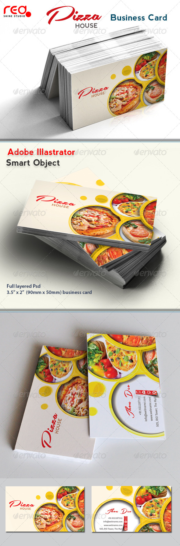 restaurant business card psd template