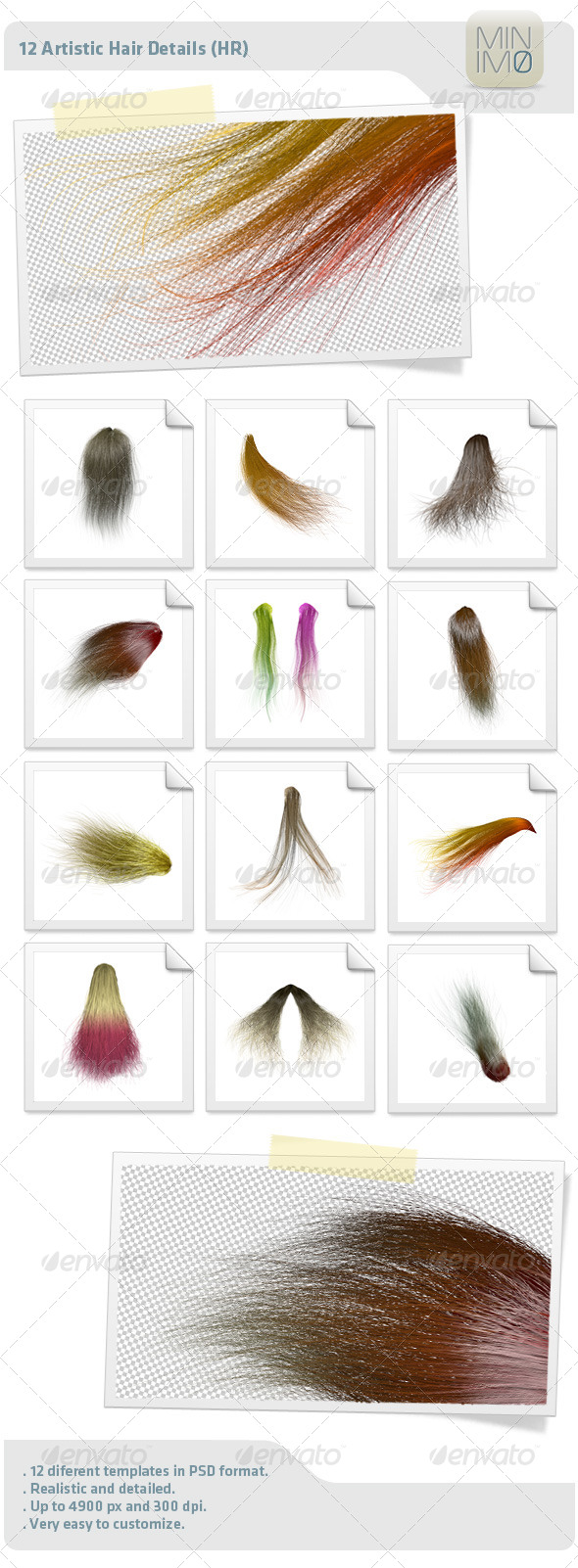 12 Artistic Hair Details - Decorative Graphics