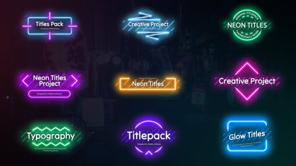 Neon Titles Titles template preview
