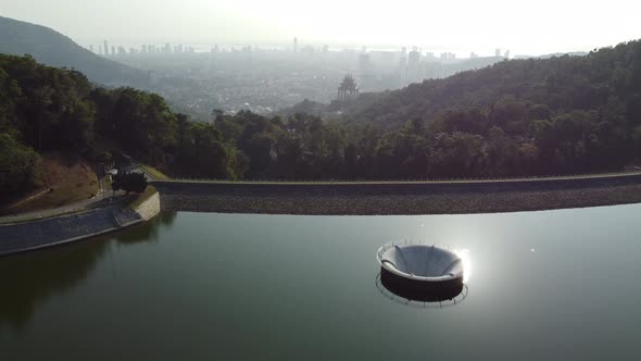 Aerial view Ayer Itam dam. alt