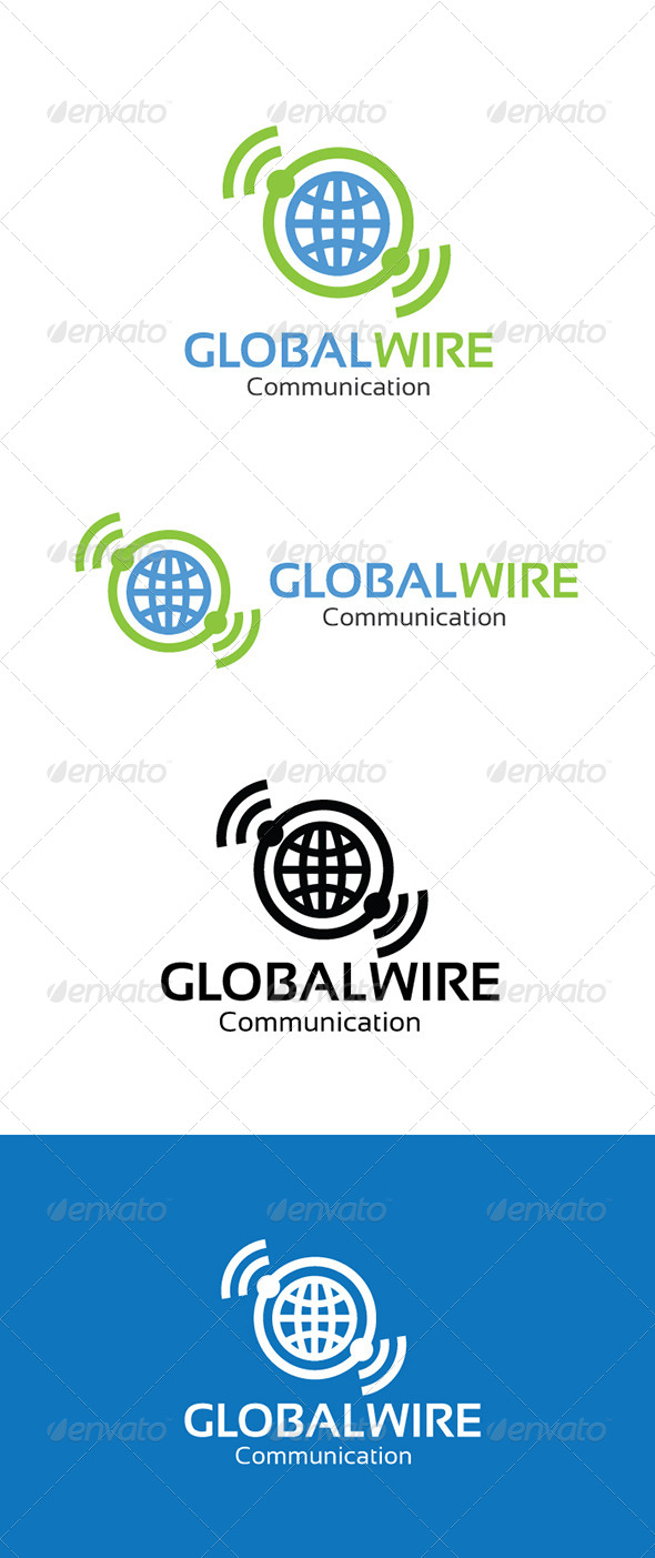 Gobal Wire Communication Logo - Letters Logo Templates