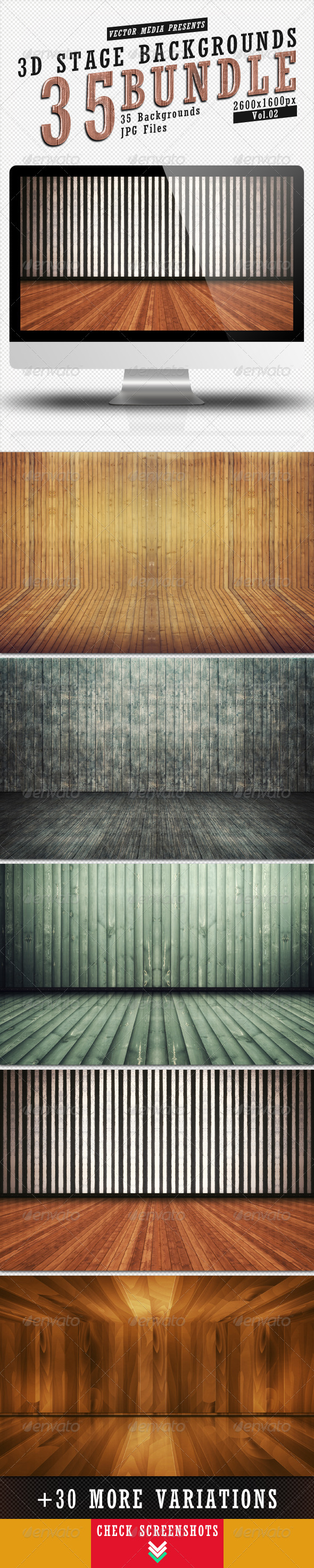 3D Stage Backgrounds - Bundle Vol.2 - 3D Backgrounds
