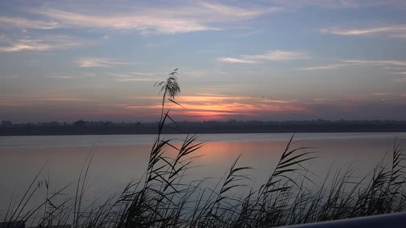 Sunrise of the Mekong River.