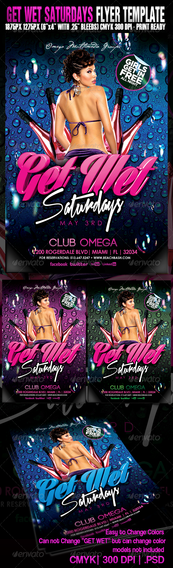 Get Wet Saturdays - Events Flyers