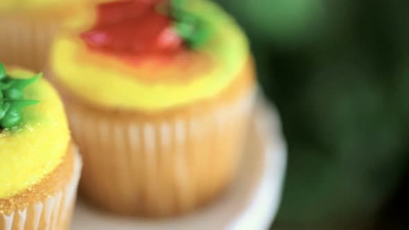 Cupcakes decorated with red chili peppers for Cinco de Mayo alt
