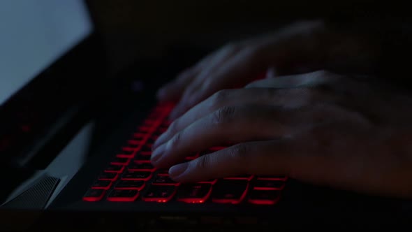 Typing Laptop at Night alt