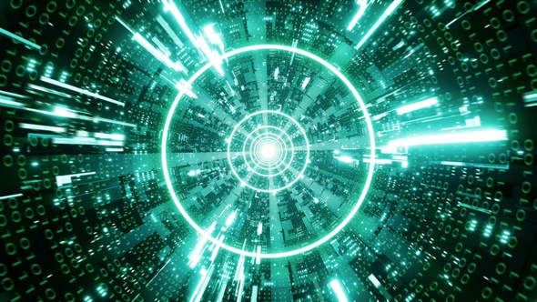 Rotating Binary Data Cyber Metal Tunnel Vj Loop alt