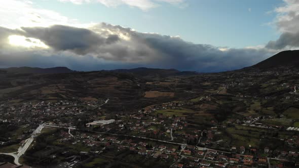 Sarajevo Suburbs Drone Footage on a Gloomy Day