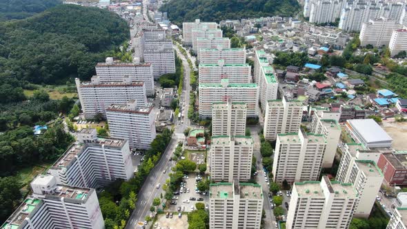 Korea Gumi City Doryang Dong Apartment Complex Aerial View