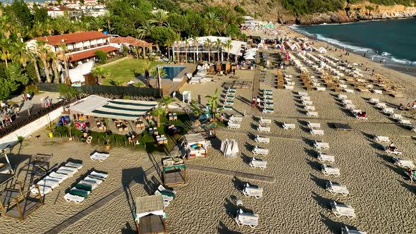 Summer Cleopatra Beach aerial view 4 K alt