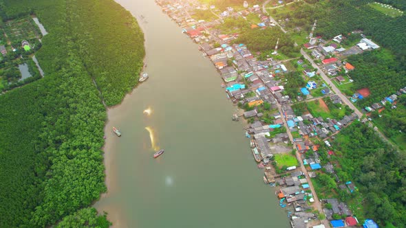 An aerial view over the “Pak Nam Tako” alt