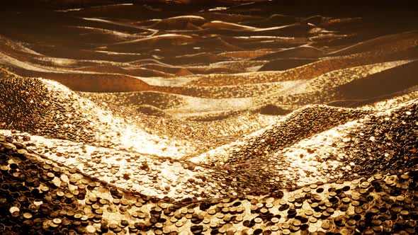 An enormous amount of golden coins.The huge mountains of gold.  Antique treasure alt