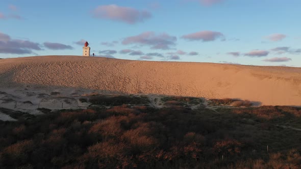 Drone Flight Towards Rubjerg Knude Lighthouse alt