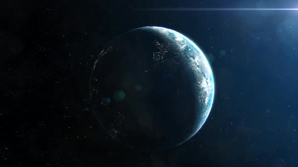 Realistic Planet Earth From Orbit Establishing Shot