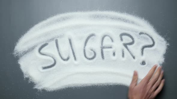 Text sugar? handwriting revealing on sugar. No sugar. alt