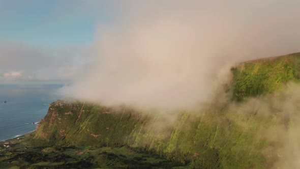 Valley of Poco Ribeira Do Ferreiro Alagoinha in Clouds Flores Island Azores alt