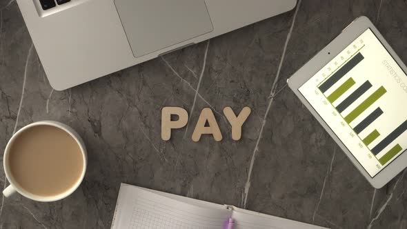 Pay Business Word Puts Letters On The Table