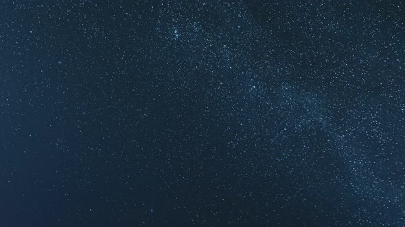 Night Starry Sky With Glowing Stars. Bright Glow Of Planet Venus In Sky Among The Milky Way Galaxy alt