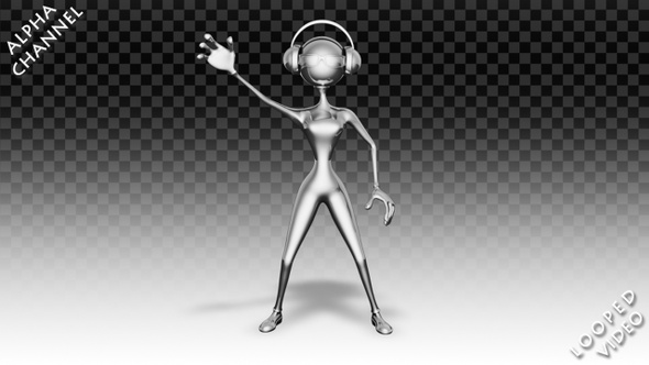 3D Silver Woman - Cartoon Hello Dance alt