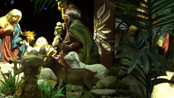 Christmas Manger Nativity Figures Scene, Stock Footage | VideoHive