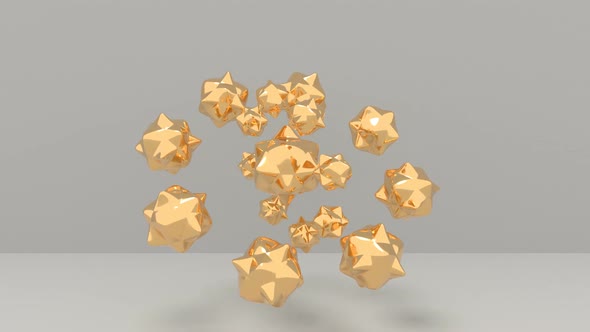 Abstract Gold Stars Changed to Spheres Able to Loop Seamless alt