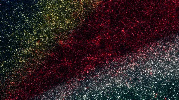 Seychelles Flag With Abstract Particles