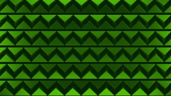 Abstract Moving Pyramids Pattern Background Green