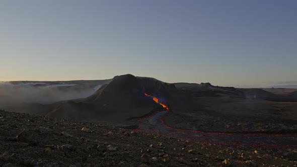 Lava Flow From Erupting Fagradalsfjall Volcano In Reykjanes Peninsula Iceland alt